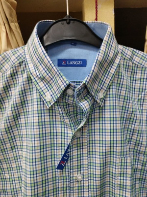 Men's checked long-sleeve shirt new, green and yellow, sizes M-3XL