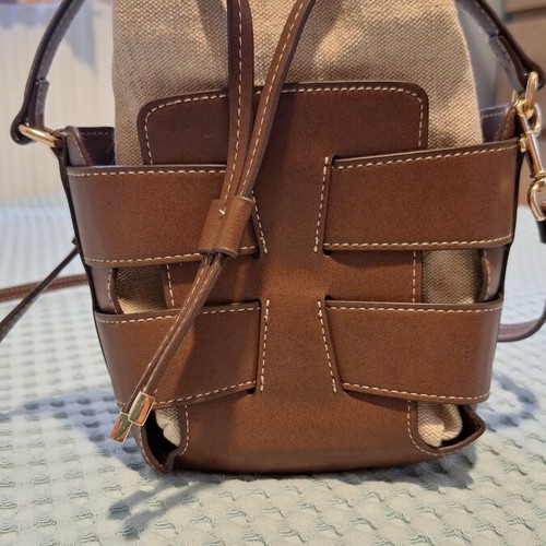 H&M Shoulder Bag new, beige and brown with inner pouch