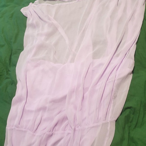 Terranova Lilac Maxi Dress XL New With Sheer Sleeves And Open Back