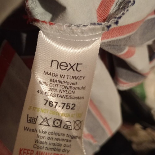 Next sleeveless striped blouse like new, UK 10, blue and red
