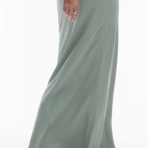 Topshop Satin 2 Piece Co-Ord Set Summer Khaki Sage Green