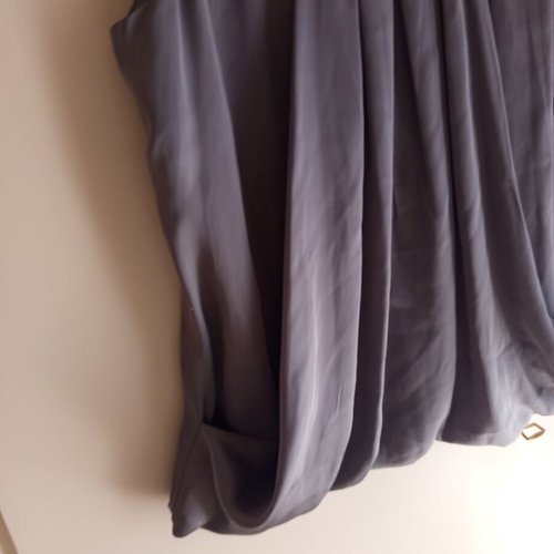H&M satin texture top with side pockets, grey, XXL