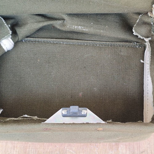 Money transport bag used, Trapeza Pisteos vintage canvas with lock