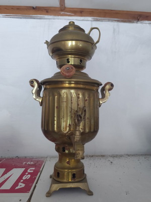 Vintage electric samovar with teapot, 45 cm