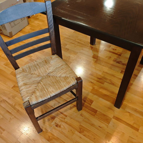 Wooden tables and chairs like new, set of 16 for catering