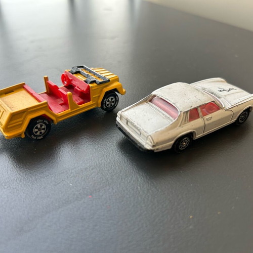 Corgi and Siku toy cars used, Agios and Jeep, made in Germany