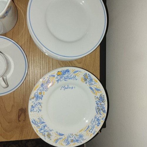 Tea set painted by G. Stathopoulos, like new