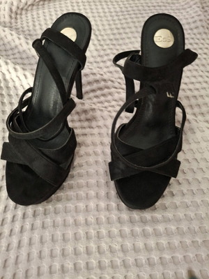 Acamnia high-heeled sandal used, size 40, black suede