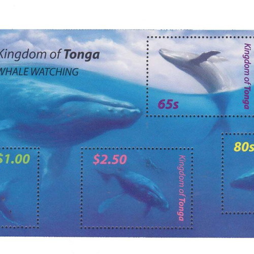 Tonga 2005 humpback whales stamps new