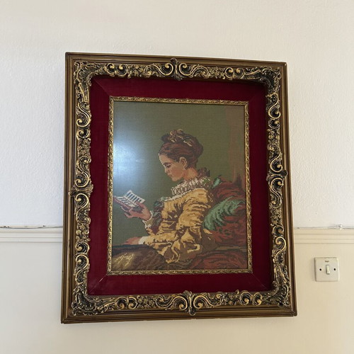Vintage embroidered frame like new