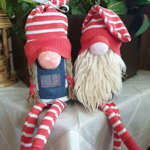 Decorative gnome pair new, handmade 25-27cm