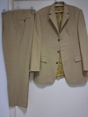 Odermark Men's Fashion Adams Anagnostopoulos μπεζ μουσταρδί κοστούμι μεταχειρισμένο L/XL