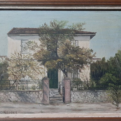 Oil painting Nea Smyrni by Koula Vorasani like new