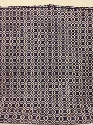 Woven loom blanket blue all-wool new