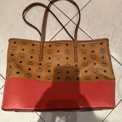 MCM shoulder bag, brown and orange