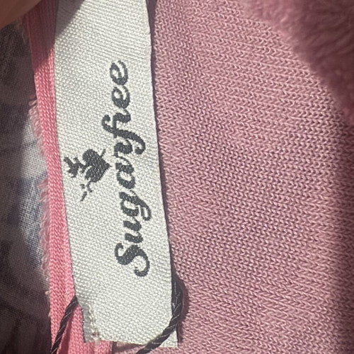 SugarFree velvet crop top, pink, size S