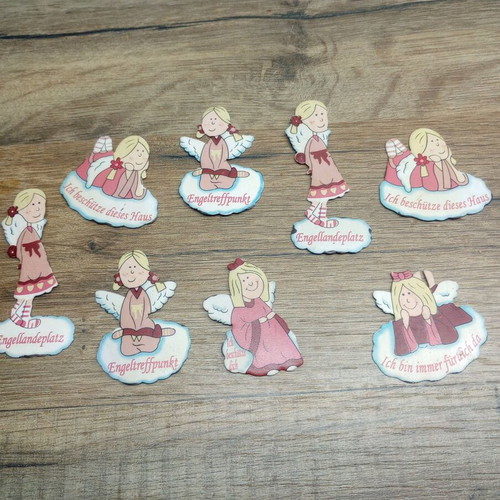 Tin decorative angel stickers pack of 8, new