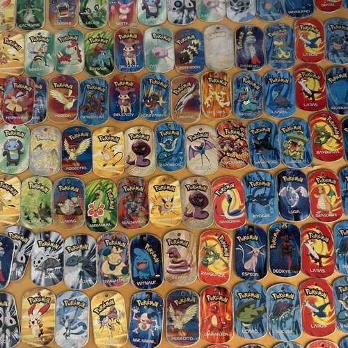 Pokemon metal tags used, about 190 from 2004