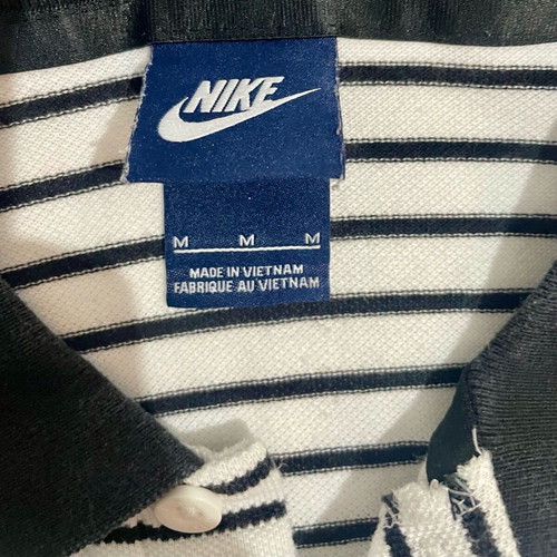 Nike Striped Polo Shirt size M like new, black and white with navy