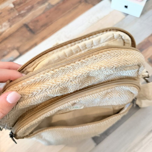 Himalayan Hemp shoulder bag and wallet, handmade hemp fibers