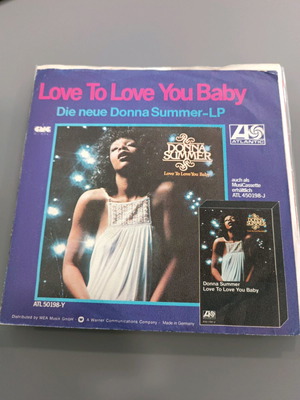 Donna Summer Love To Love You Baby vinyl record used, 45 rpm