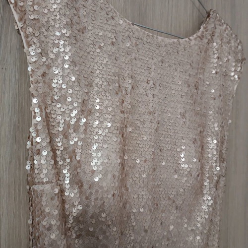 Attrattivo mini dress new, full bead pink/gold size M