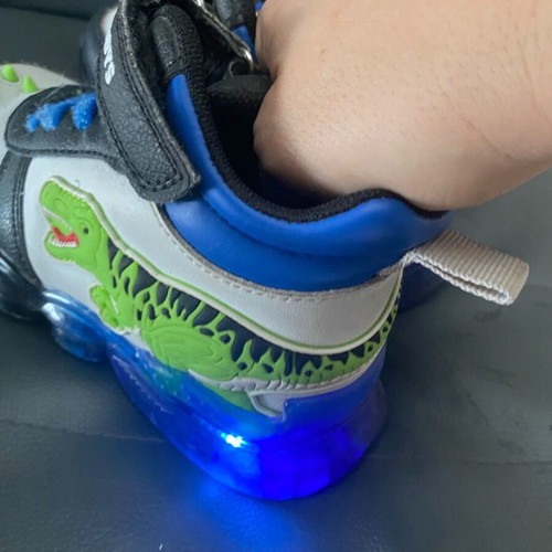 Bull Boys kids shoes size 28 used with dinosaur and lights
