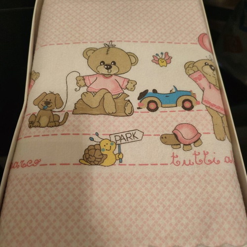 Flannel baby crib sheet set Valman new, pink