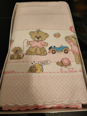 Flannel baby crib sheet set Valman new, pink