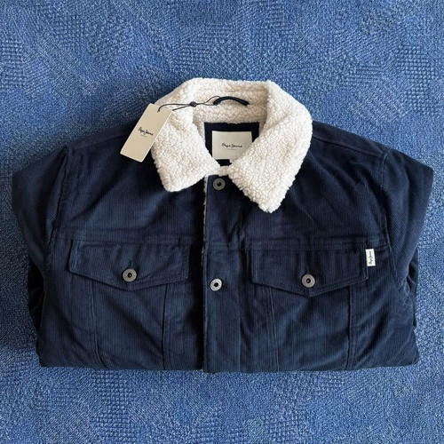 Pepe Jeans Joshua jacket new men's winter teddy sherpa blue M-L