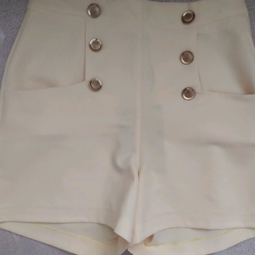 Doretta women's summer shorts new, yellow canary, size M
