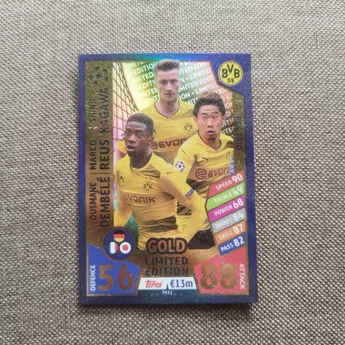 Topps Match Attax UCL 2017/18 Gold Limited Edition Trio Borussia Dortmund card like new