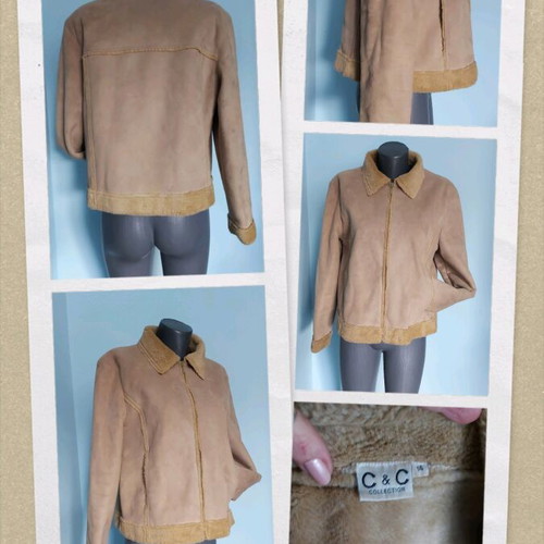 C & C Collection women's nude jacket like new, L/XL