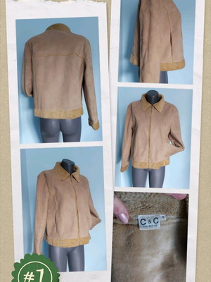 C & C Collection women's nude jacket like new, L/XL