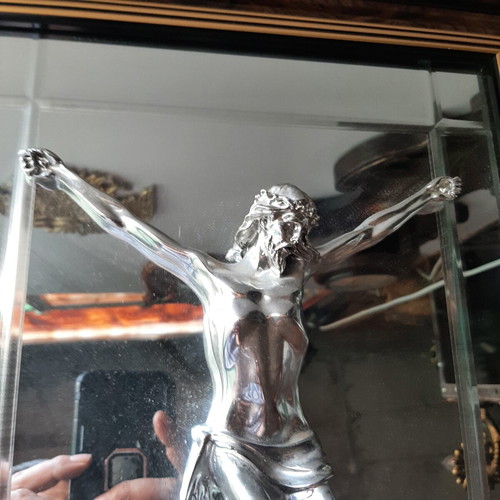 Italian mirror with Christ used, 50×40 cm, gold details