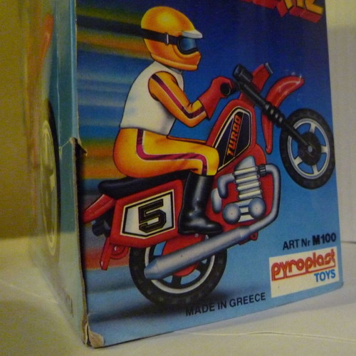 Pyroplast-Moustakas Super Souzas Motorcycle Toy new in box