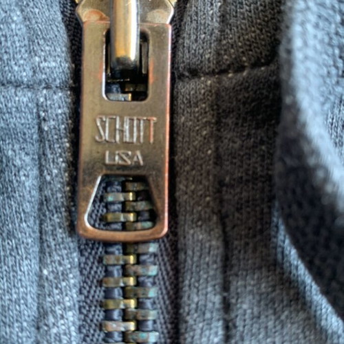 Schott cotton jacket large used, gray, zipper works with care