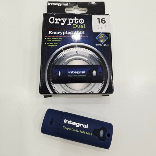 Integral Crypto-140-2 16GB USB 3.0 new encrypted flash drive with dual password access