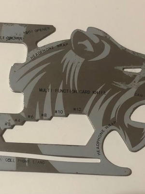 Multitool card like new with opener, ruler and screwdriver
