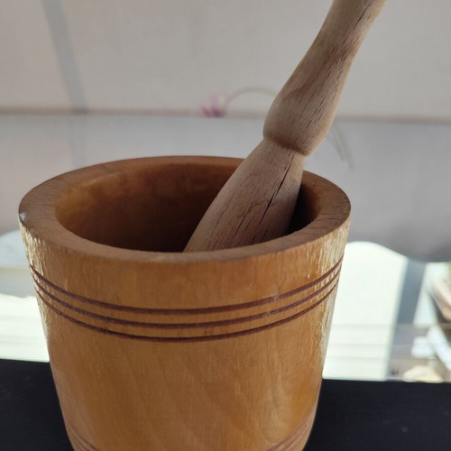 Wooden mortar large, like new