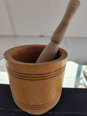 Wooden mortar large, like new
