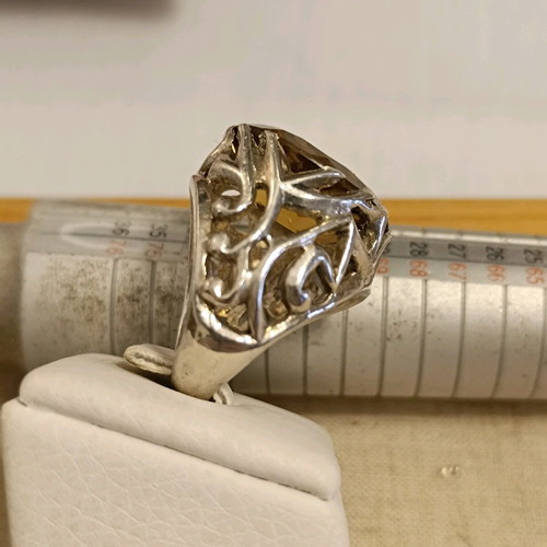 925 Silver Ring with Citrine Vintage New