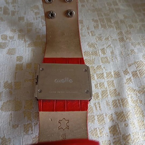 Oxette wristwatch leather red used, women's