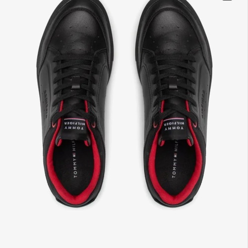 Tommy Hilfiger men's leather sneakers like new, black, size 45
