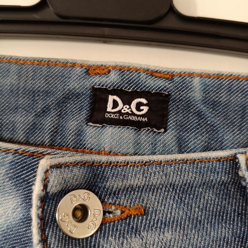 D&G Dolce & Gabbana women's light wash distressed jeans