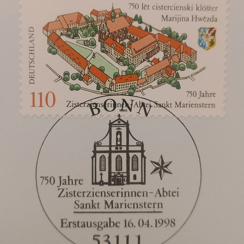 Germany 1998 First Day Cover Stamp, Bonn cancellation