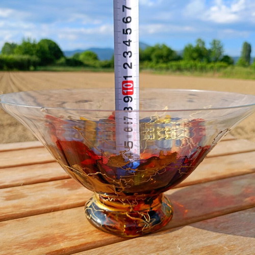 Vintage glass bowl used with design