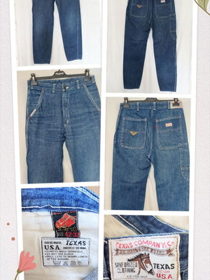 Texas Carpenter vintage unisex jeans, high waist, denim