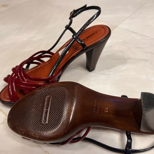 Costume National Wooden Heel Sandals like new, size 39, black and burgundy