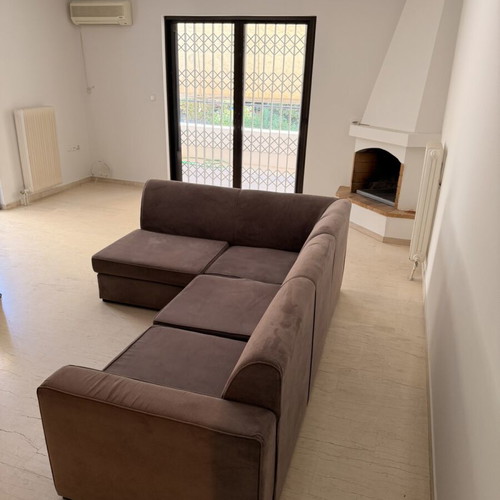 Corner sofa 2.50 x 1.75 m like new, grey-brown water-repellent fabric